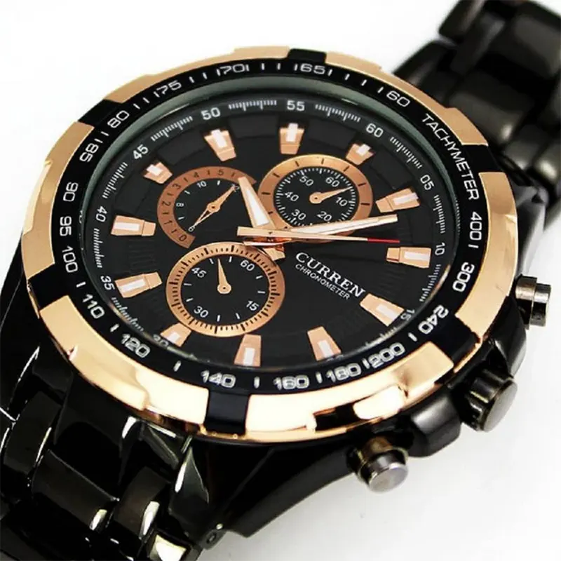 Curren Chronograph Black Dial Quartz Men's Watch- 8023